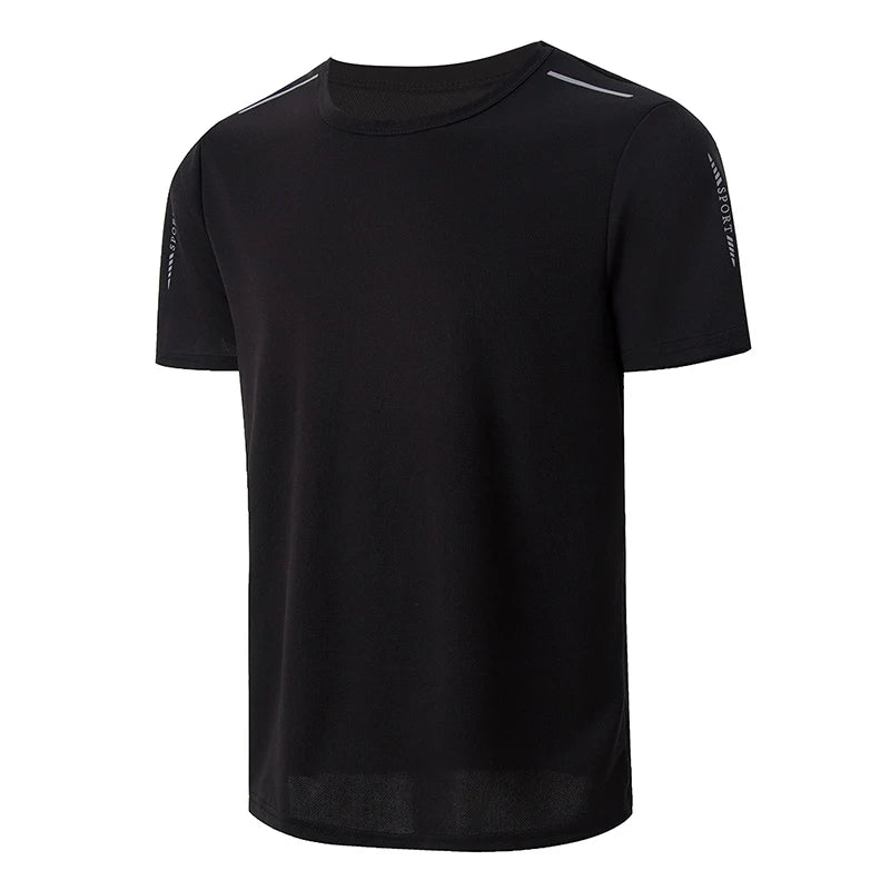 4/1 Pcs Men's Summer Multicolor Quick-drying Sports Short Sleeve Loose Breathable Fitness Running Badminton T Reflective Strip