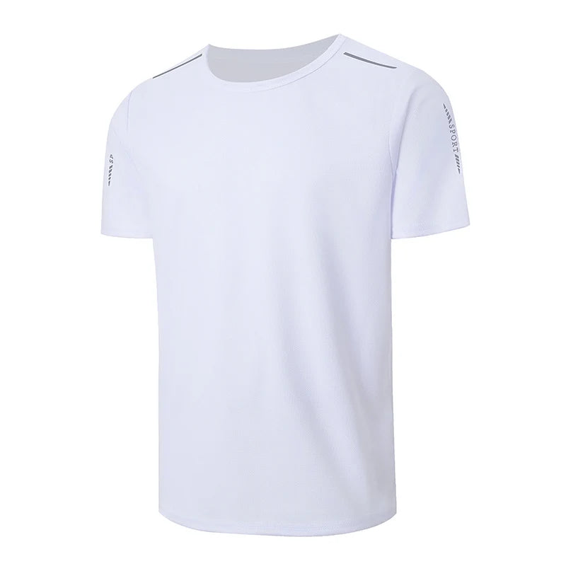 4/1 Pcs Men's Summer Multicolor Quick-drying Sports Short Sleeve Loose Breathable Fitness Running Badminton T Reflective Strip