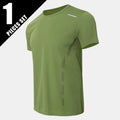 4/1 Pcs Men's Summer Multicolor Quick-drying Sports Short Sleeve Loose Breathable Fitness Running Badminton T Reflective Strip